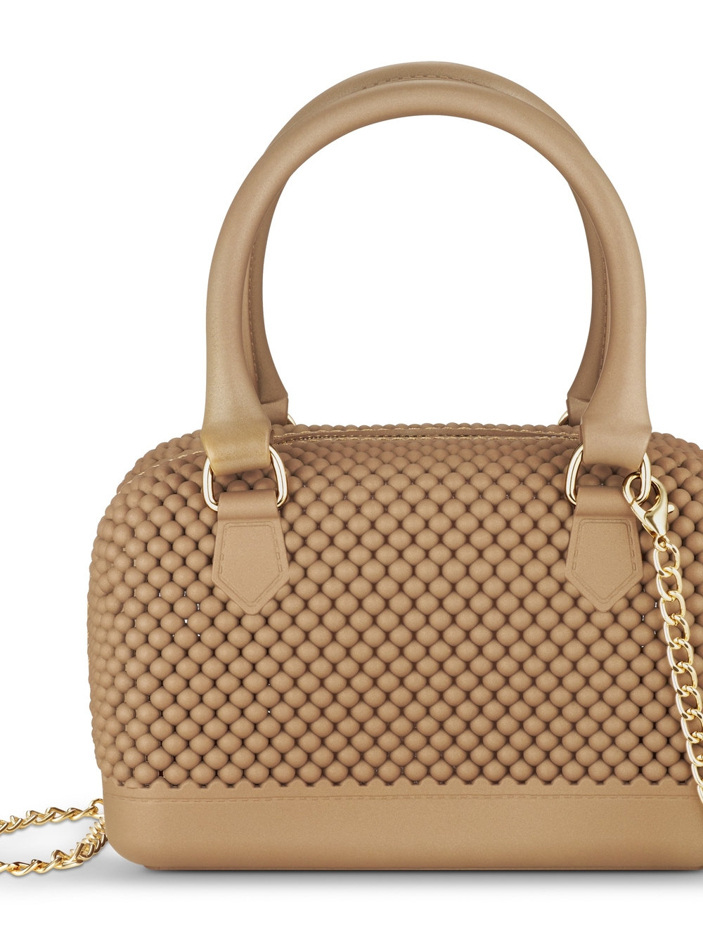 Jelly Bead Mesh Top Handle with Gold Chain